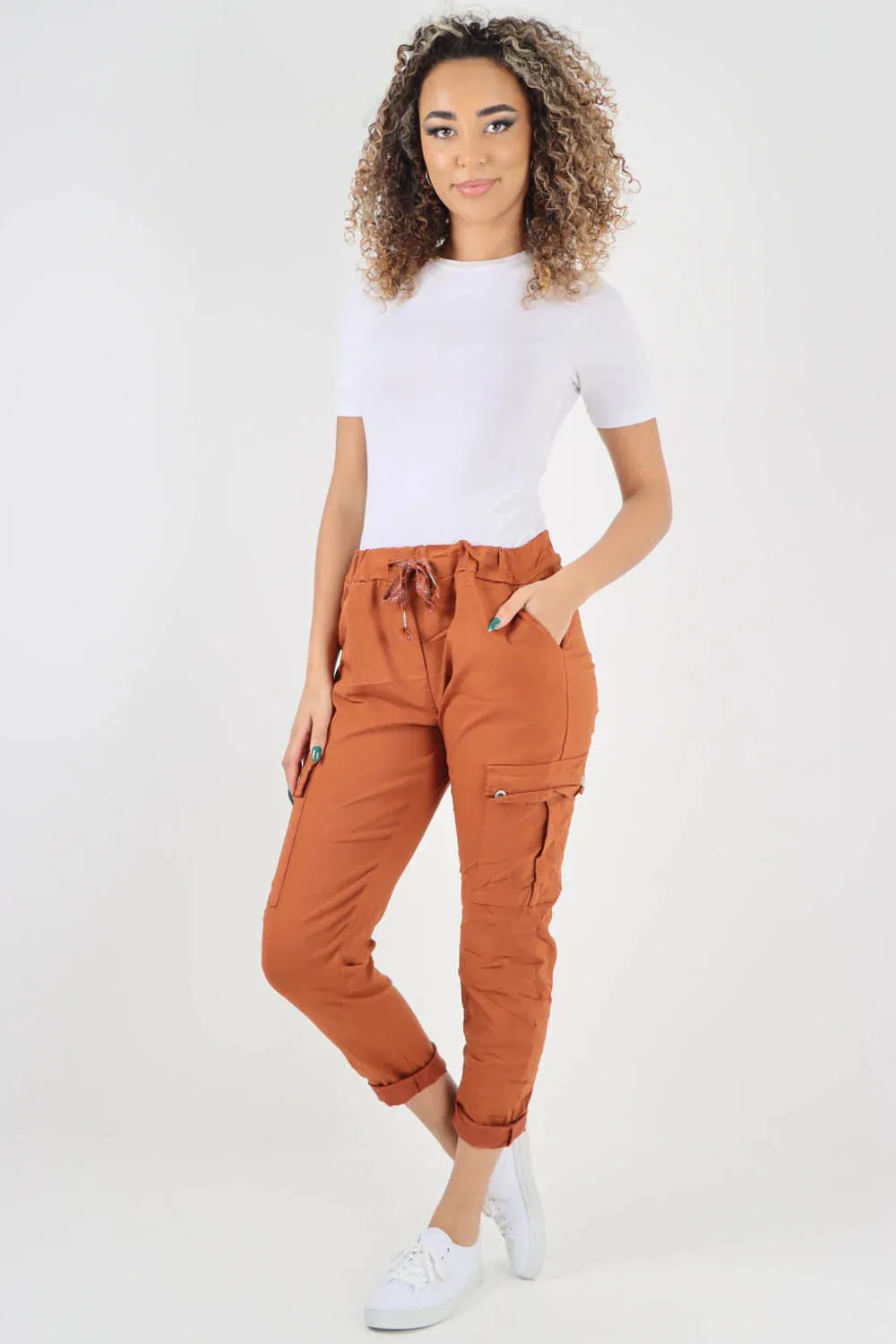 Italian Drawstring Waistband Magic Cargo Trouser