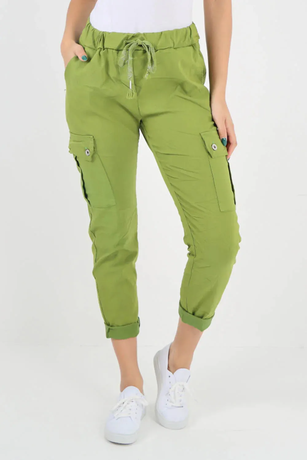 Italian Drawstring Waistband Magic Cargo Trouser