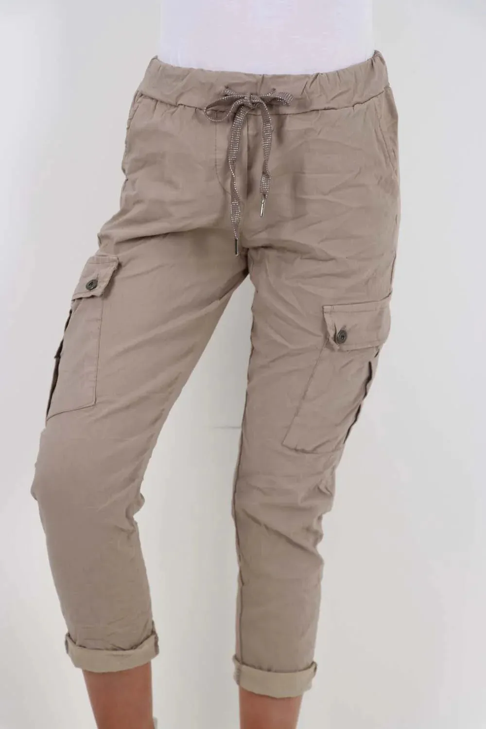 Italian Drawstring Waistband Magic Cargo Trouser
