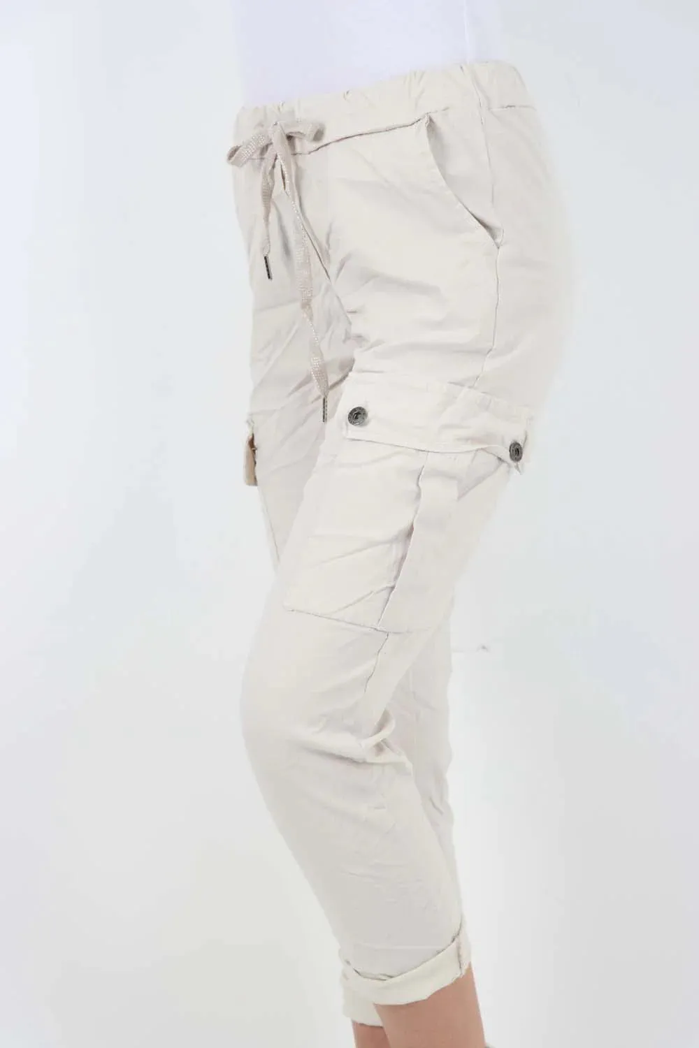 Italian Drawstring Waistband Magic Cargo Trouser