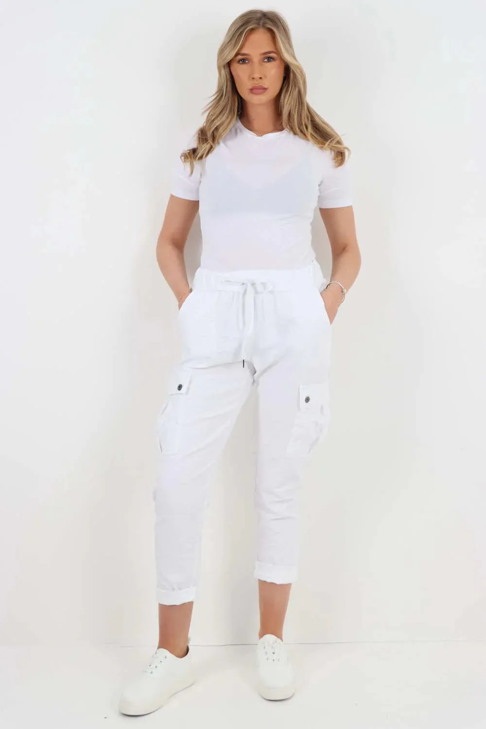 Italian Drawstring Waistband Magic Cargo Trouser
