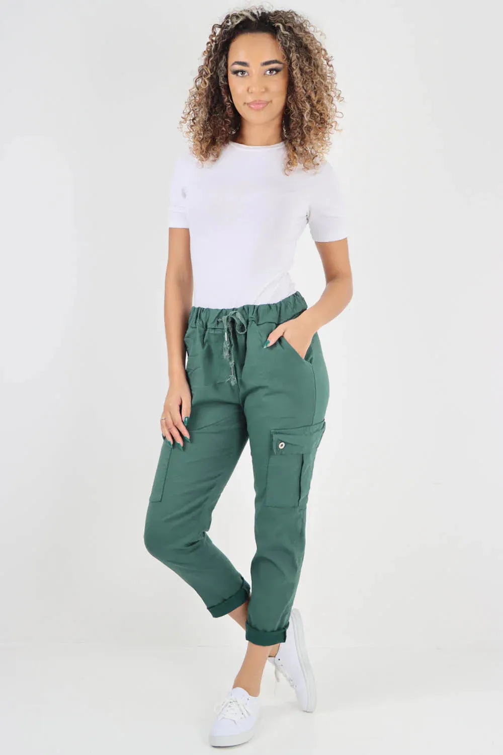 Italian Drawstring Waistband Magic Cargo Trouser