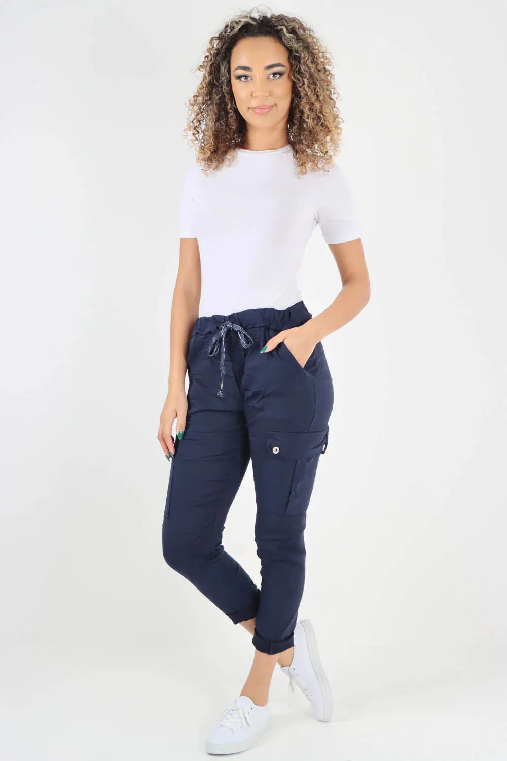 Italian Drawstring Waistband Magic Cargo Trouser