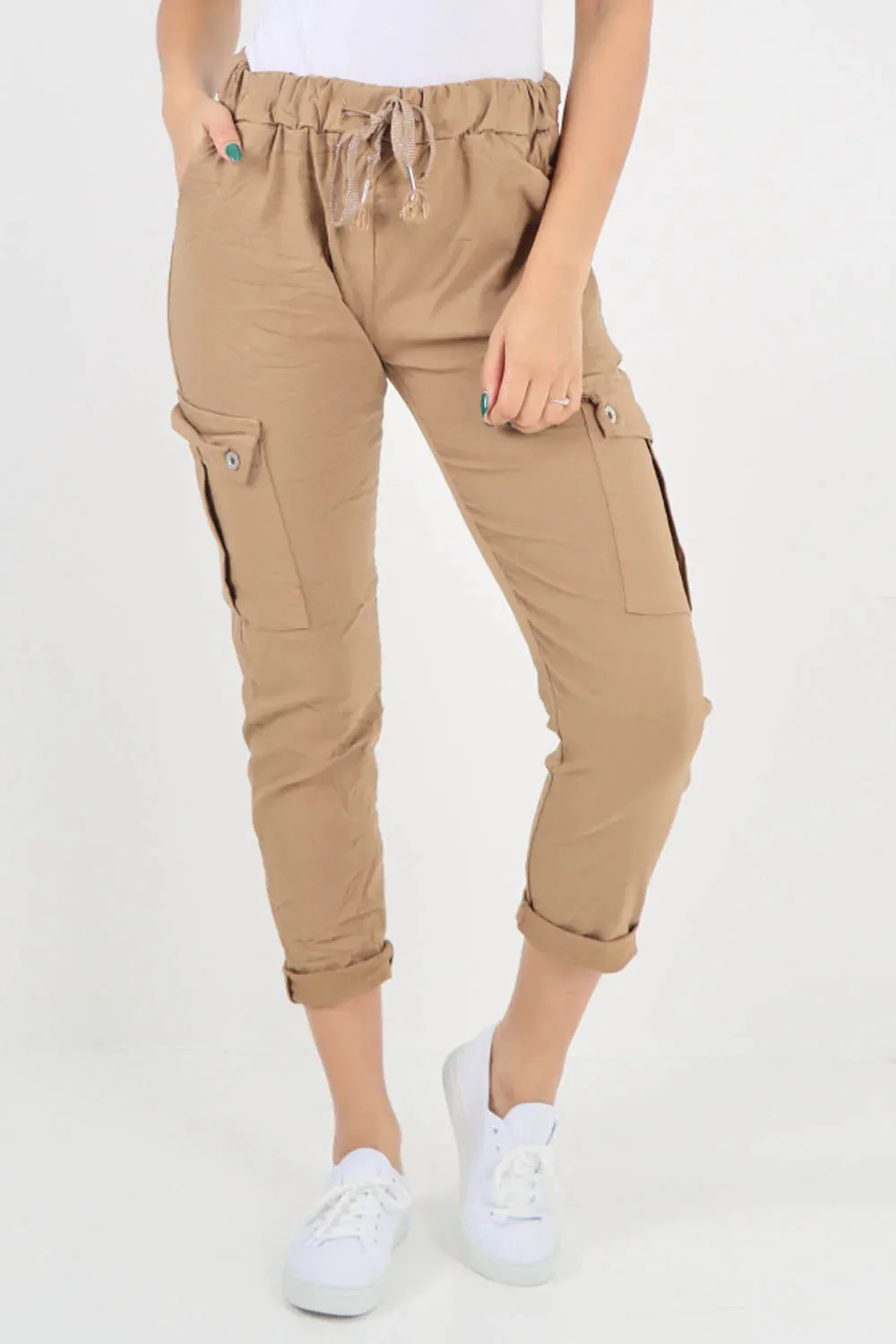 Italian Drawstring Waistband Magic Cargo Trouser