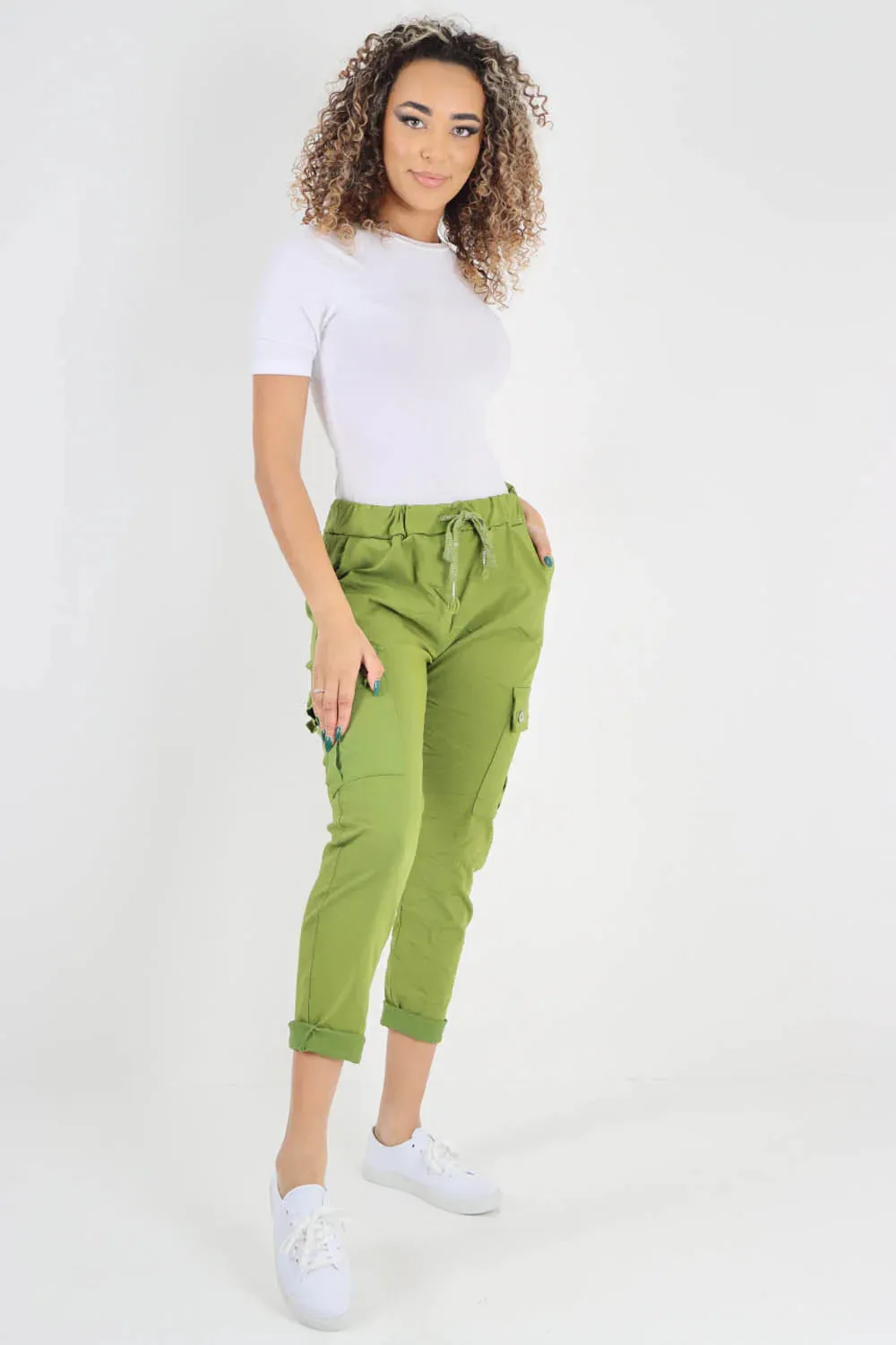 Italian Drawstring Waistband Magic Cargo Trouser