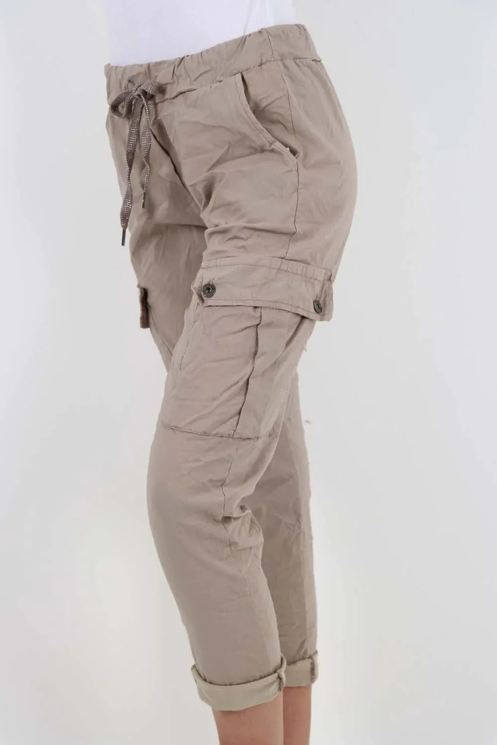 Italian Drawstring Waistband Magic Cargo Trouser