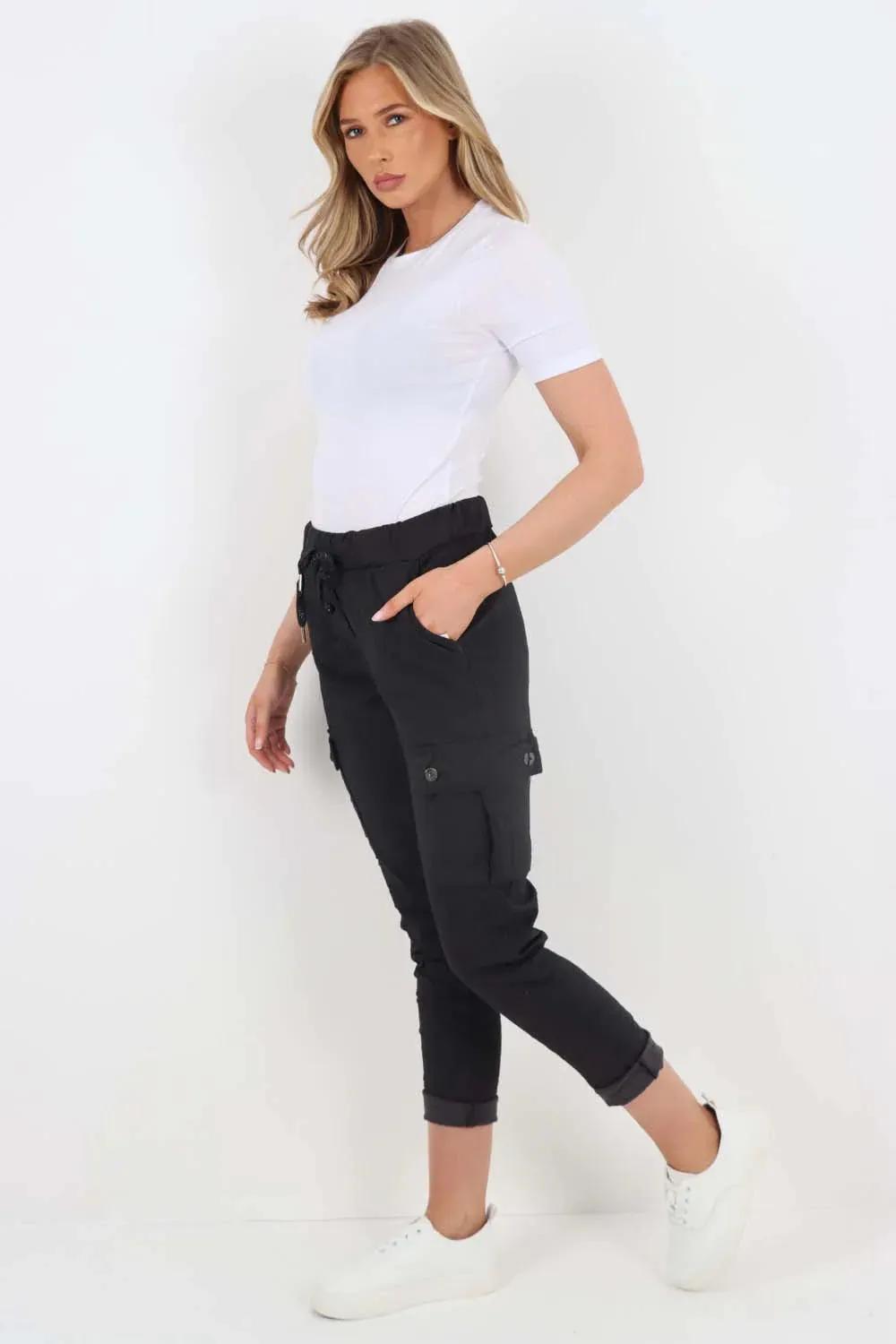 Italian Drawstring Waistband Magic Cargo Trouser