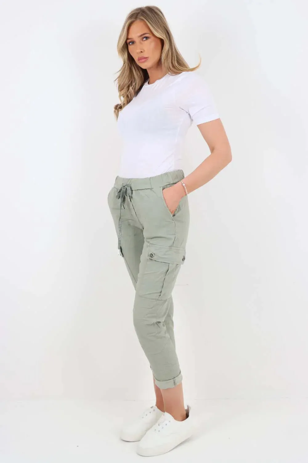 Italian Drawstring Waistband Magic Cargo Trouser