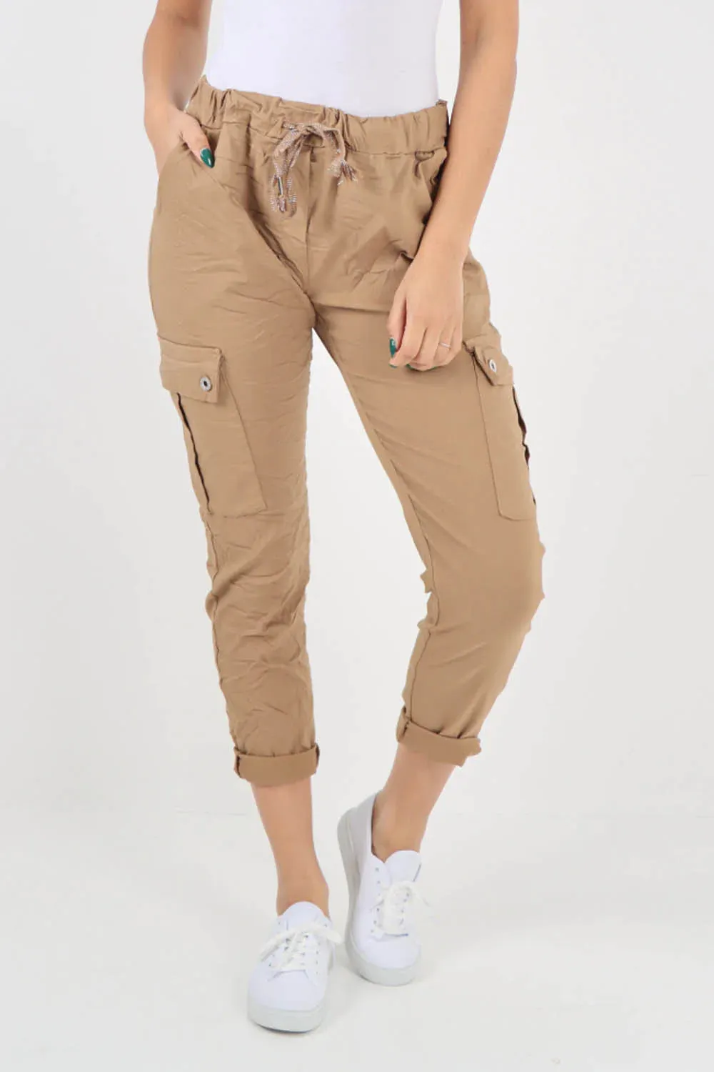 Italian Drawstring Waistband Magic Cargo Trouser