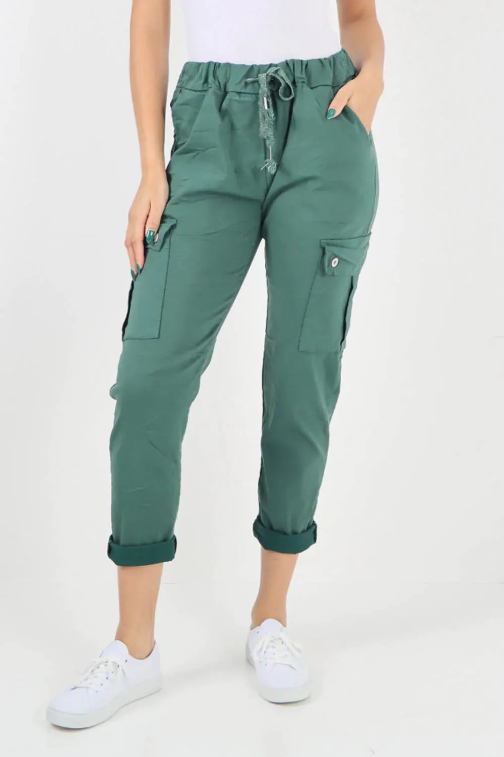 Italian Drawstring Waistband Magic Cargo Trouser