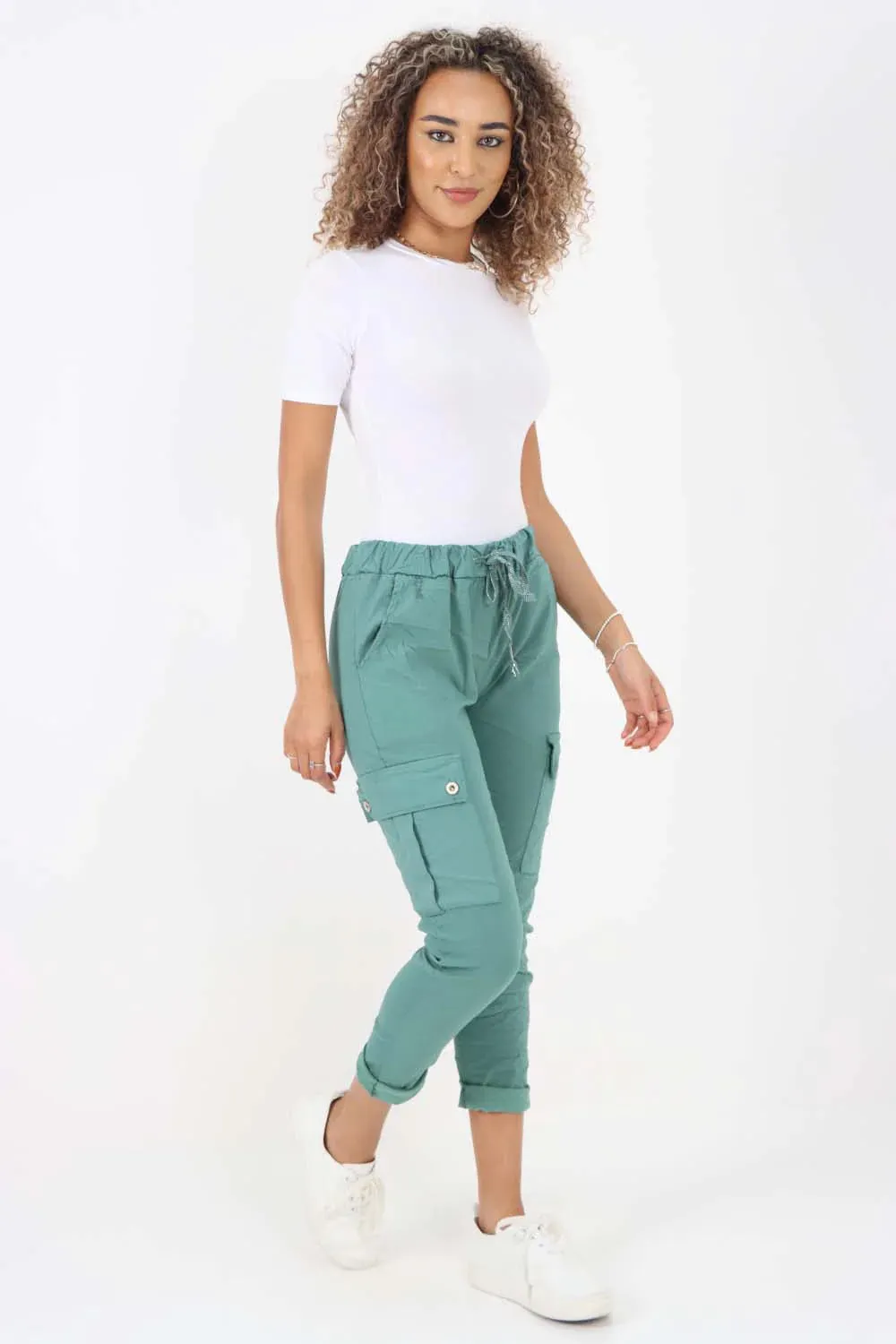 Italian Drawstring Waistband Magic Cargo Trouser