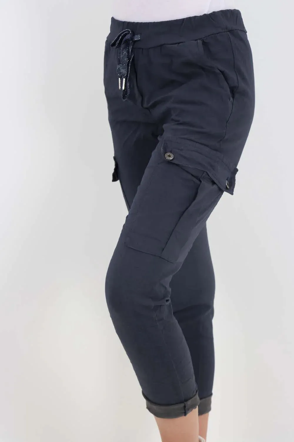 Italian Drawstring Waistband Magic Cargo Trouser