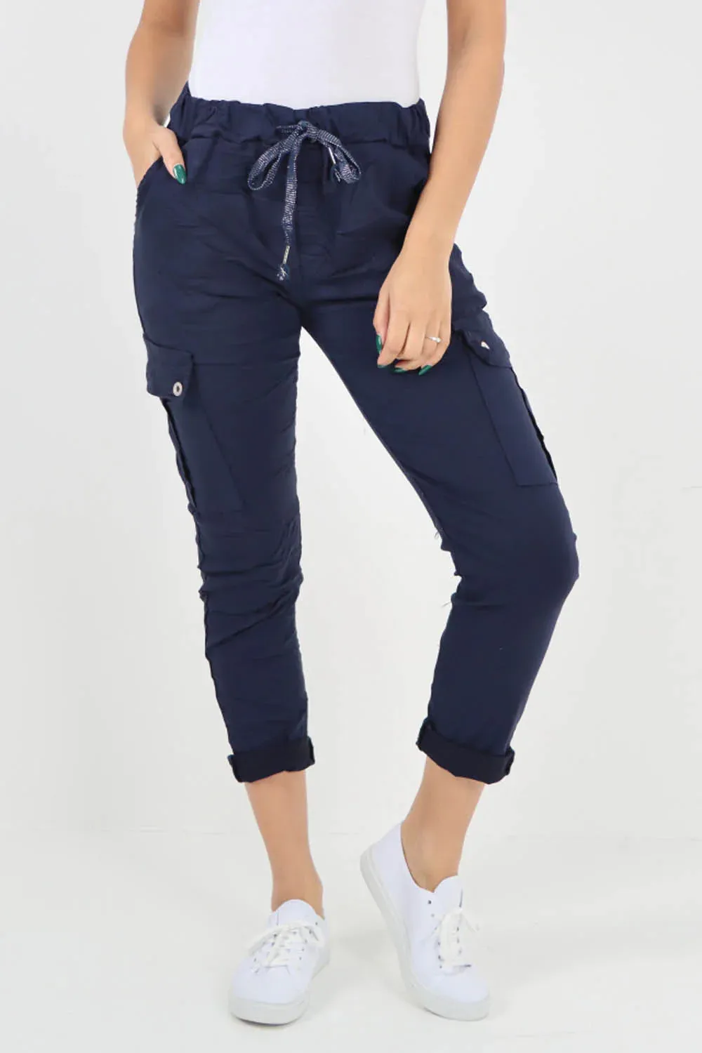 Italian Drawstring Waistband Magic Cargo Trouser
