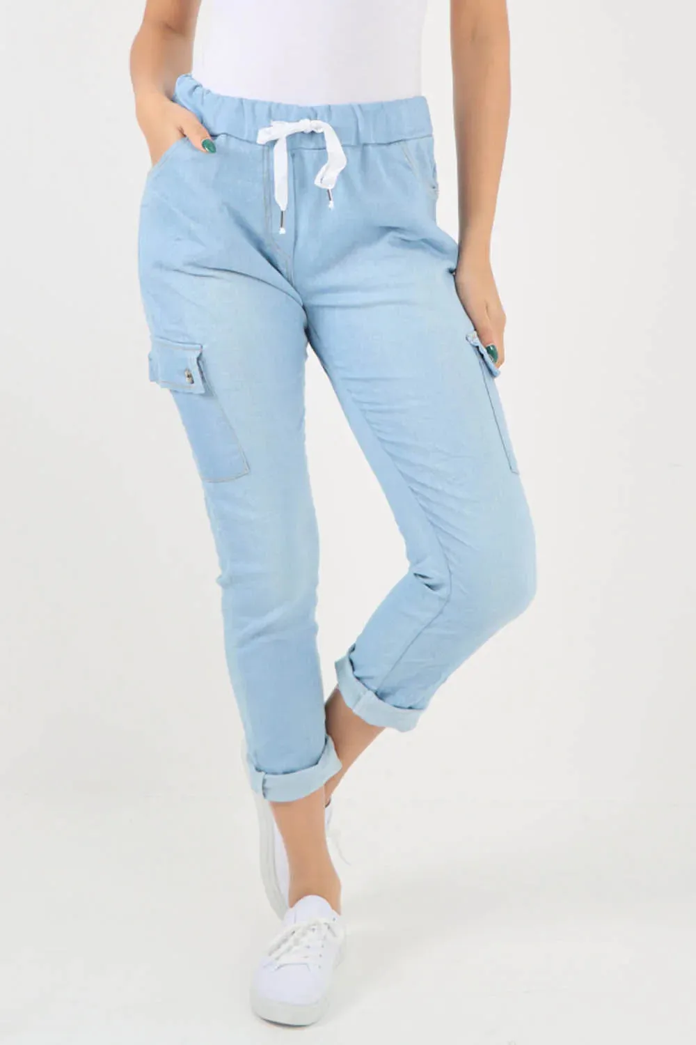Italian Drawstring Waistband Magic Cargo Trouser