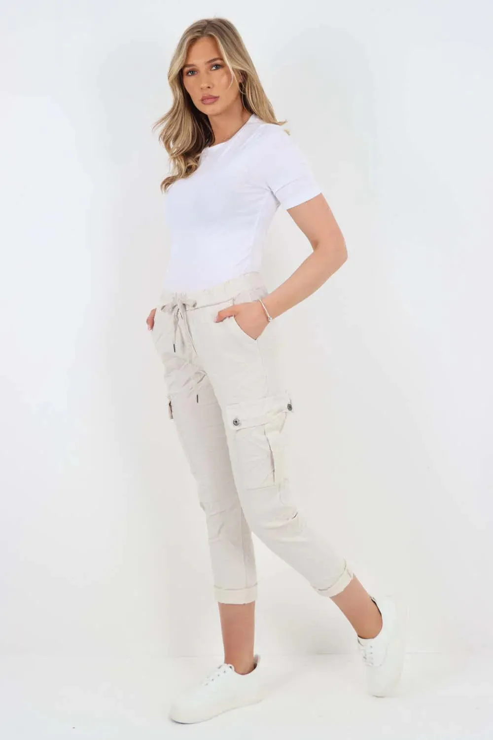 Italian Drawstring Waistband Magic Cargo Trouser