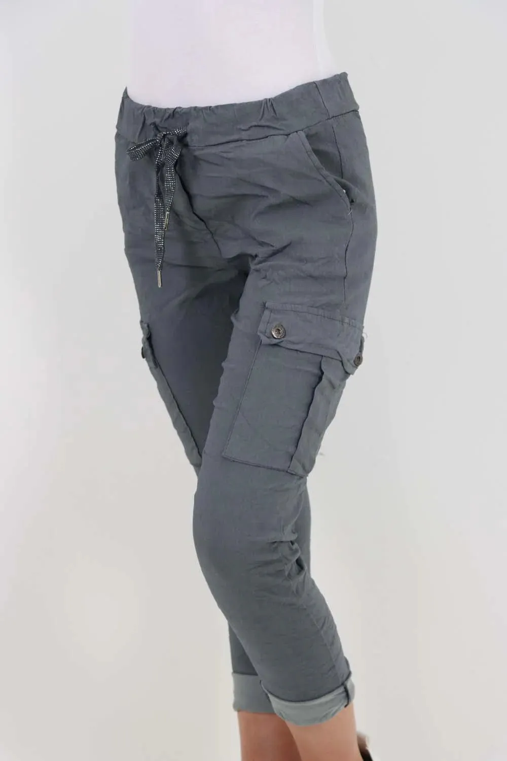 Italian Drawstring Waistband Magic Cargo Trouser