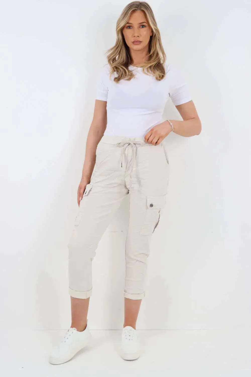 Italian Drawstring Waistband Magic Cargo Trouser