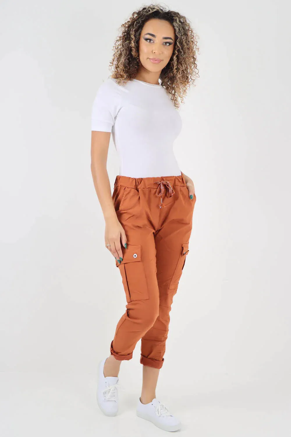 Italian Drawstring Waistband Magic Cargo Trouser