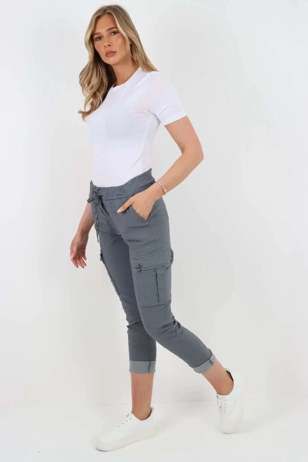 Italian Drawstring Waistband Magic Cargo Trouser