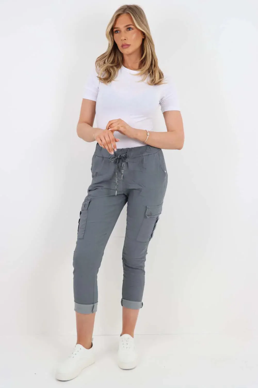 Italian Drawstring Waistband Magic Cargo Trouser