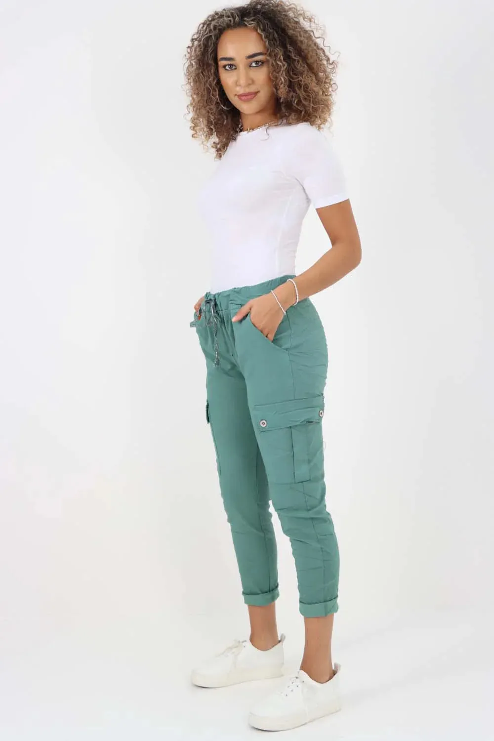Italian Drawstring Waistband Magic Cargo Trouser