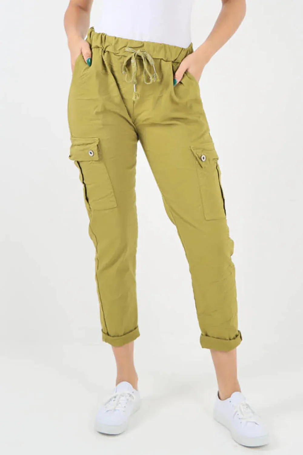 Italian Drawstring Waistband Magic Cargo Trouser