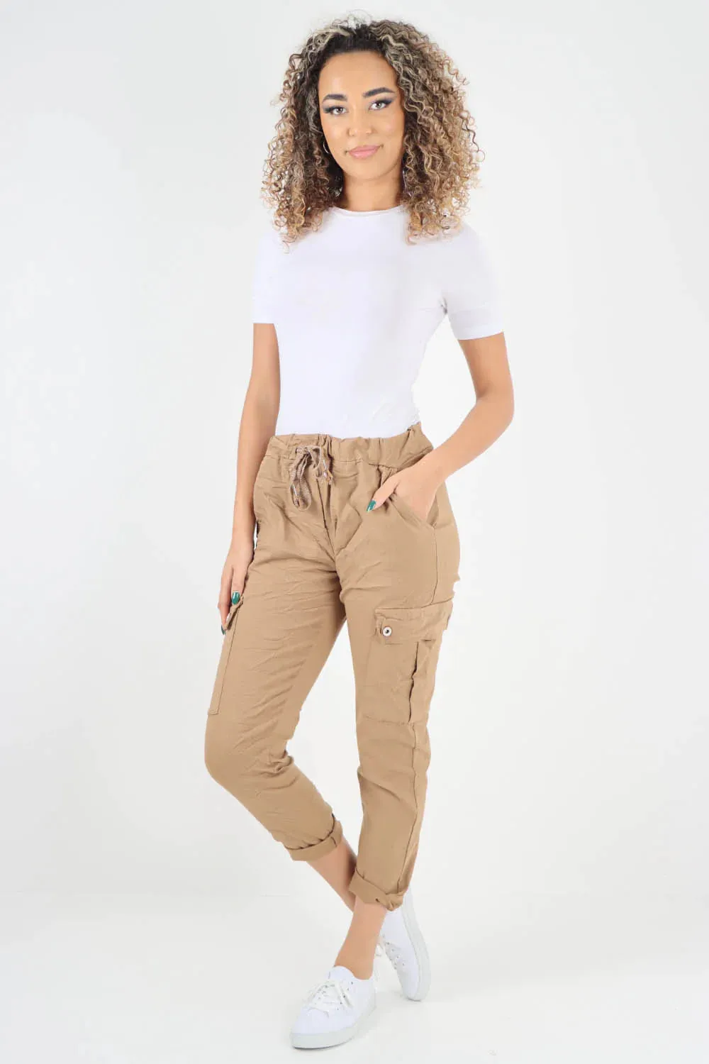 Italian Drawstring Waistband Magic Cargo Trouser