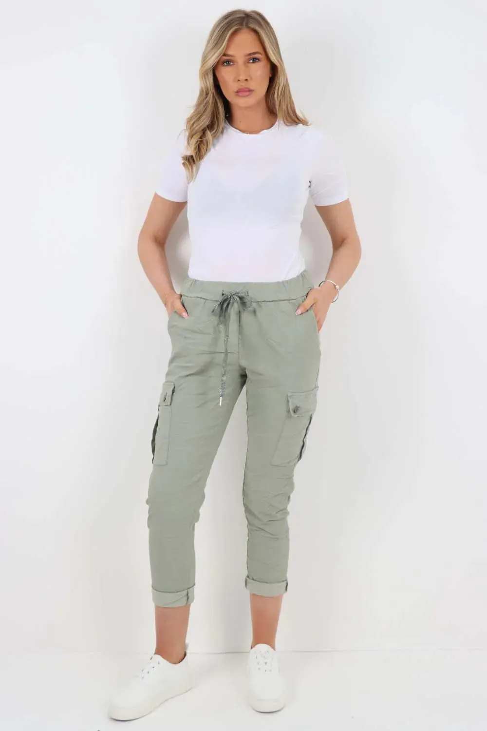 Italian Drawstring Waistband Magic Cargo Trouser