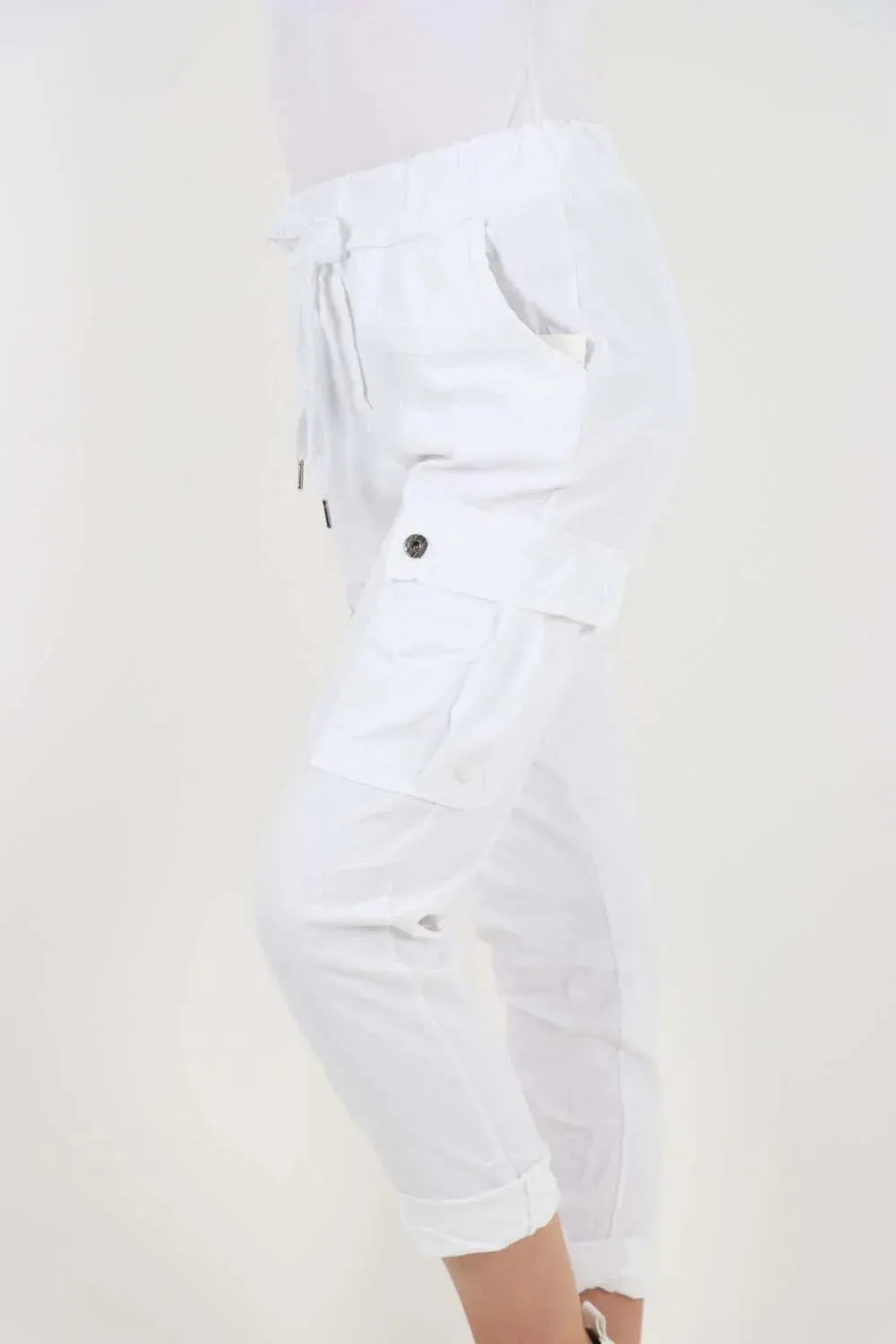 Italian Drawstring Waistband Magic Cargo Trouser