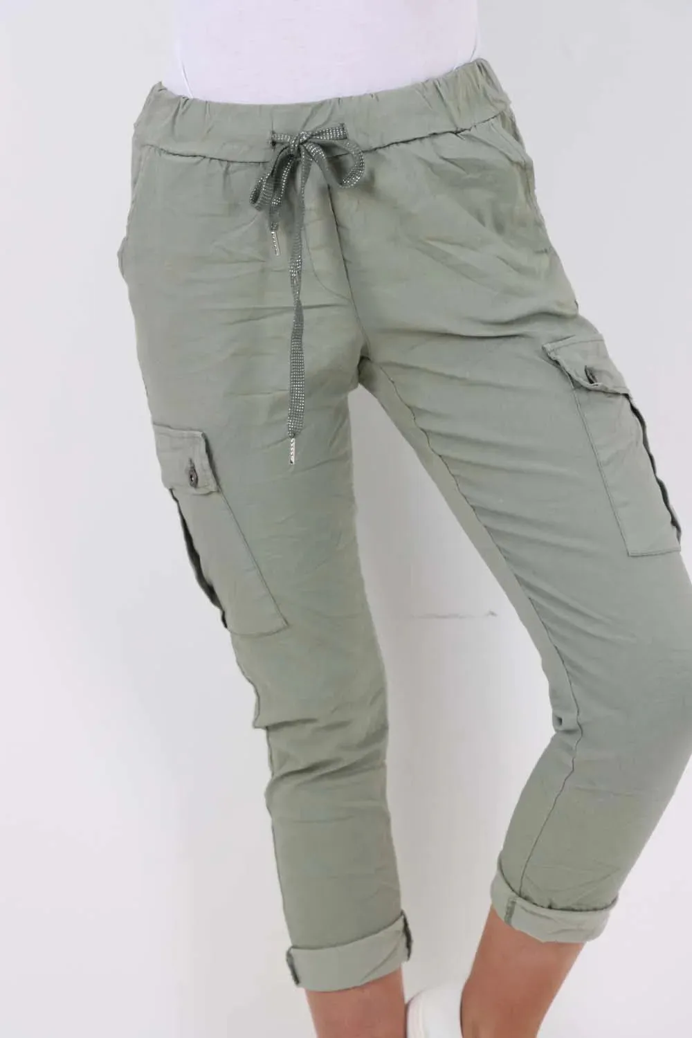 Italian Drawstring Waistband Magic Cargo Trouser