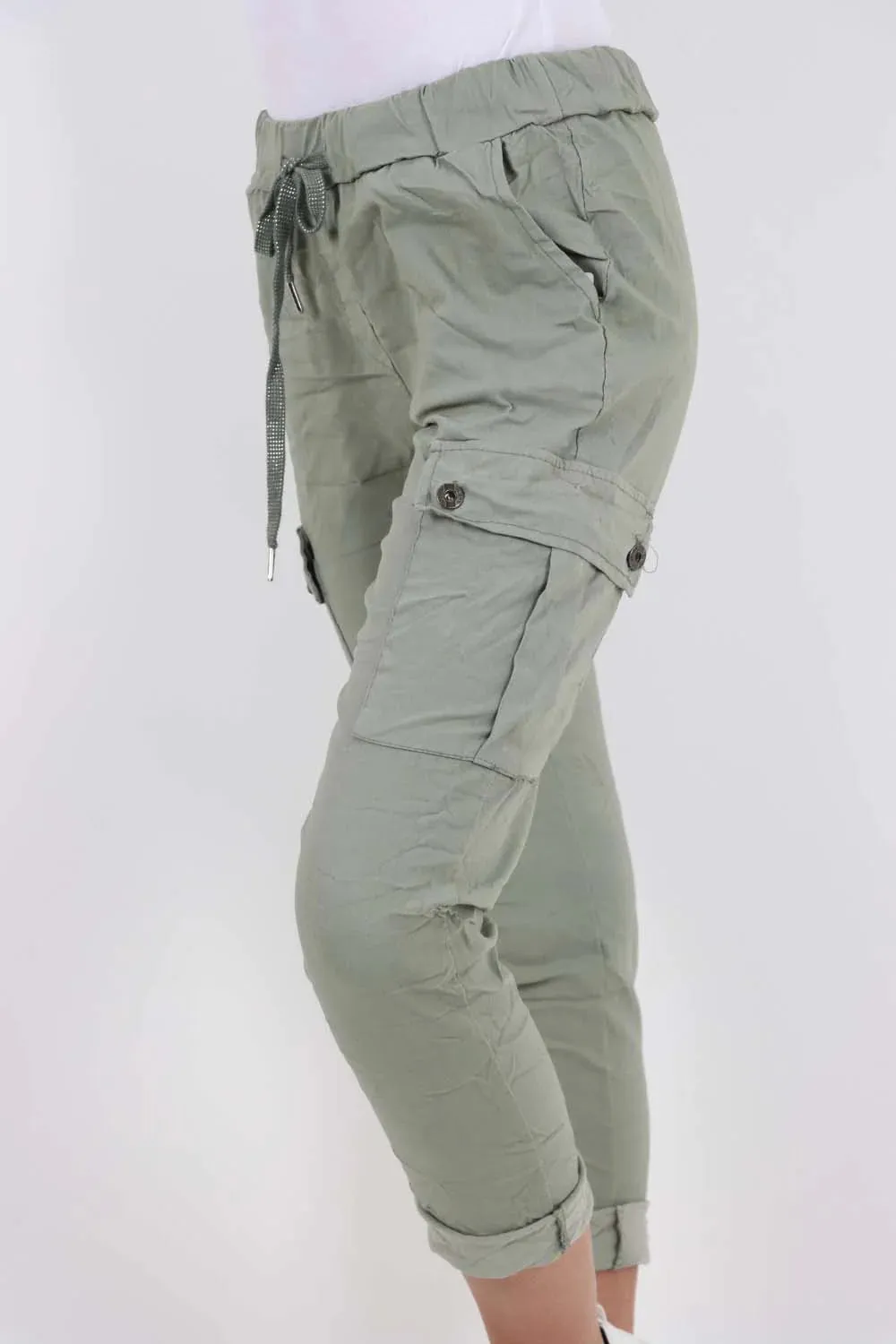 Italian Drawstring Waistband Magic Cargo Trouser