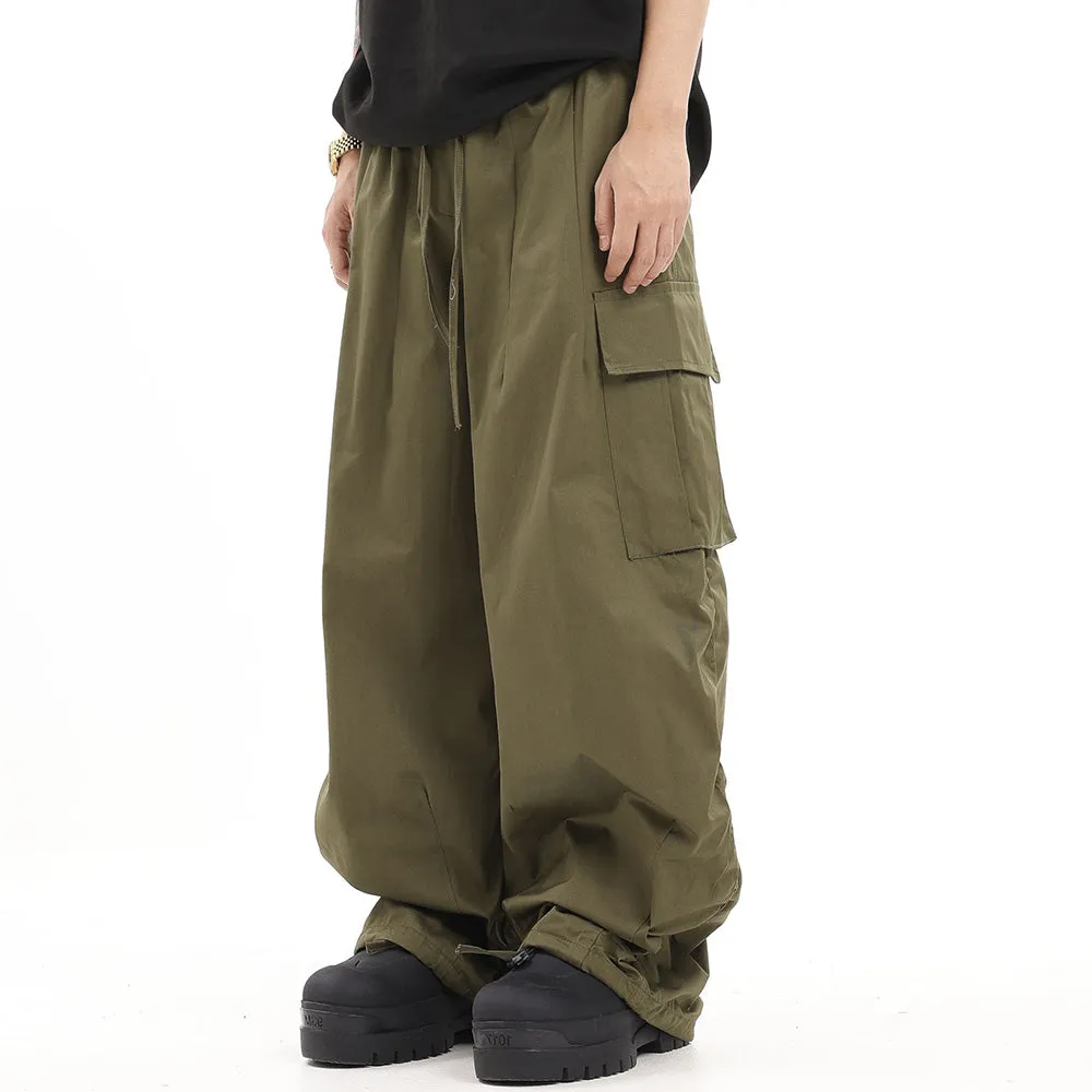 Japanese Solid Color Folded Cargo Pants