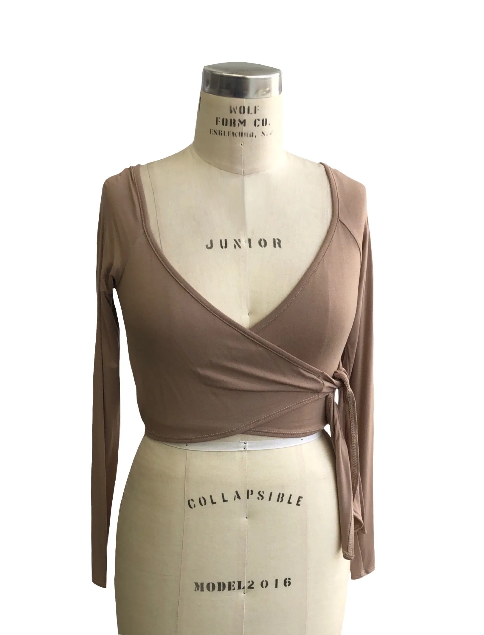 Jardena Wrap Crop Top - Beige