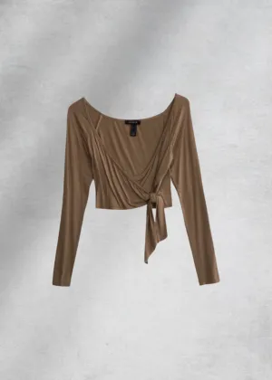Jardena Wrap Crop Top - Beige