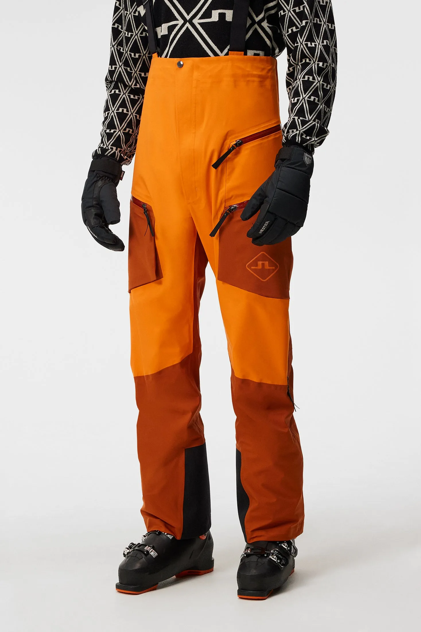 J.Lindeberg Mens Aerial Bib Pro Shell SKI Pant - Cinnamon Stick