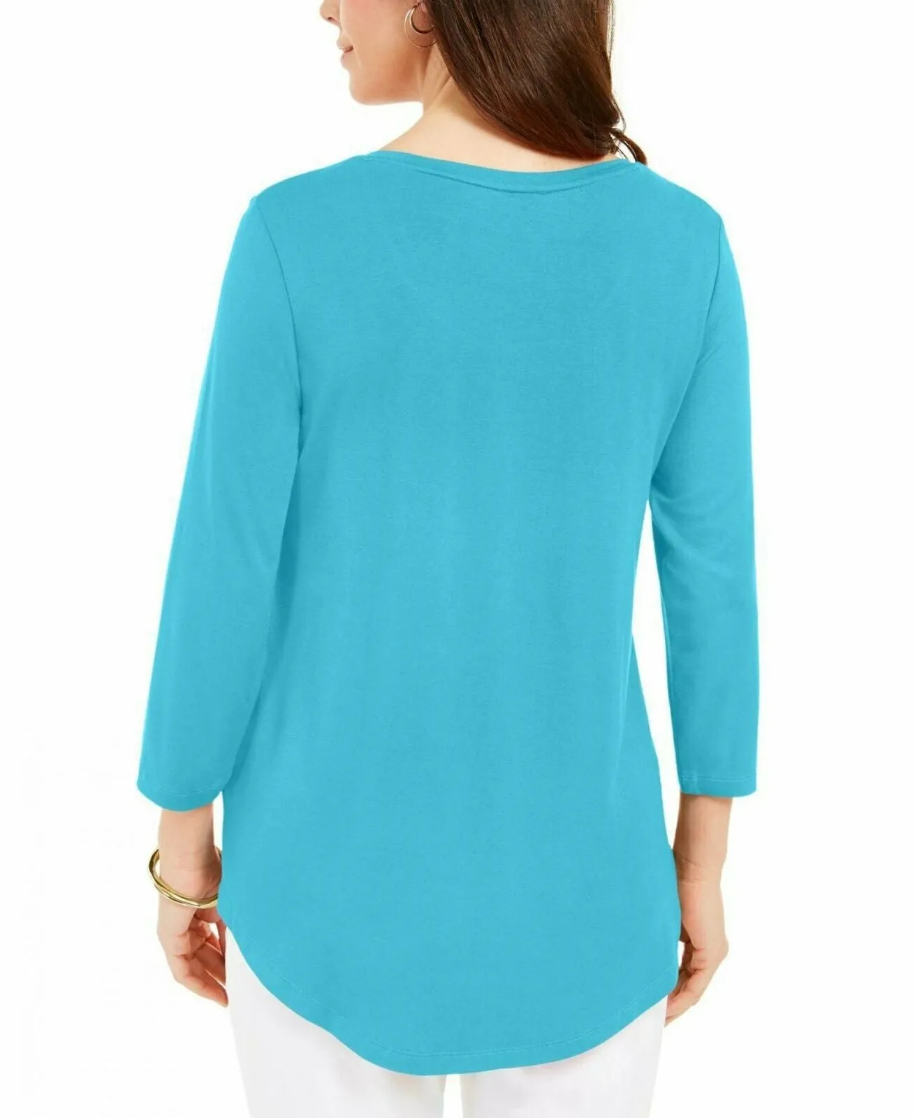 JM Collection Women's Scoop Neck Round Hem Knit Tunic Top