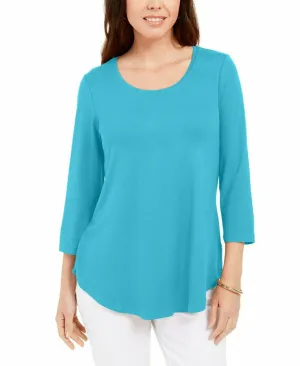 JM Collection Women's Scoop Neck Round Hem Knit Tunic Top