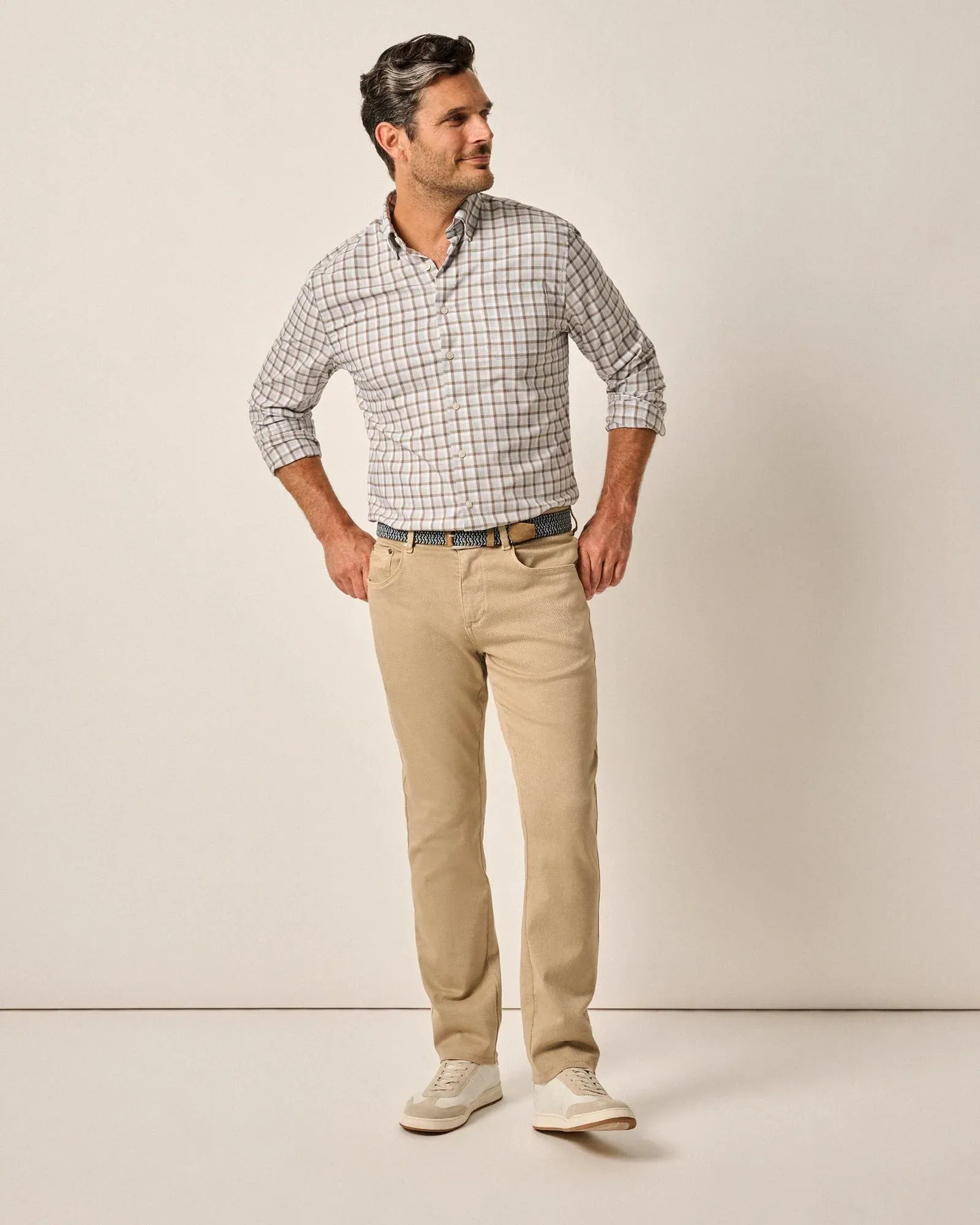 johnnie-O Caramel Sateen 5-Pocket 30" Pant , Style #JMPA100050