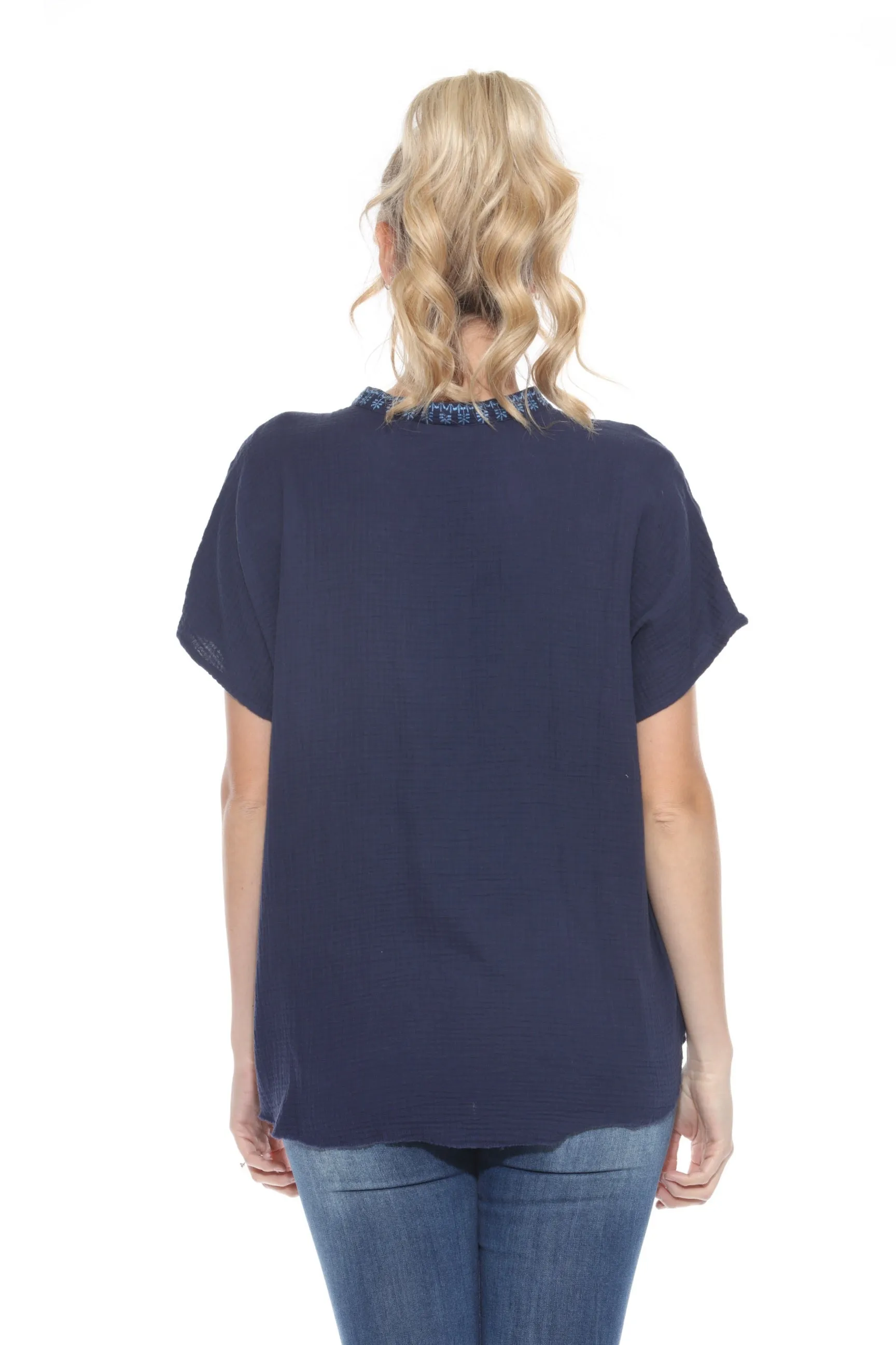 Johnny Was Calme Gauze Embroidered Poncho Top O21070 *