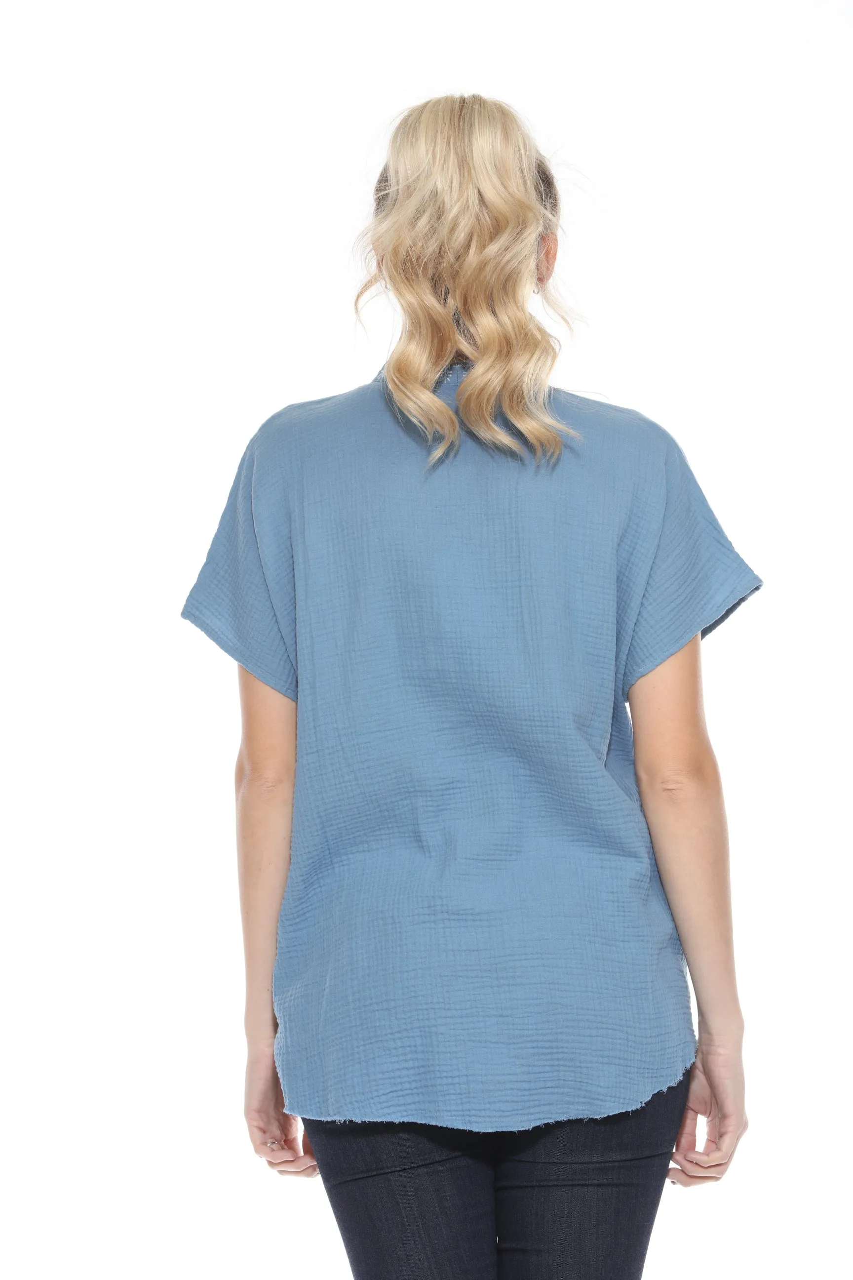 Johnny Was Calme Gauze Embroidered Poncho Top O21070 *