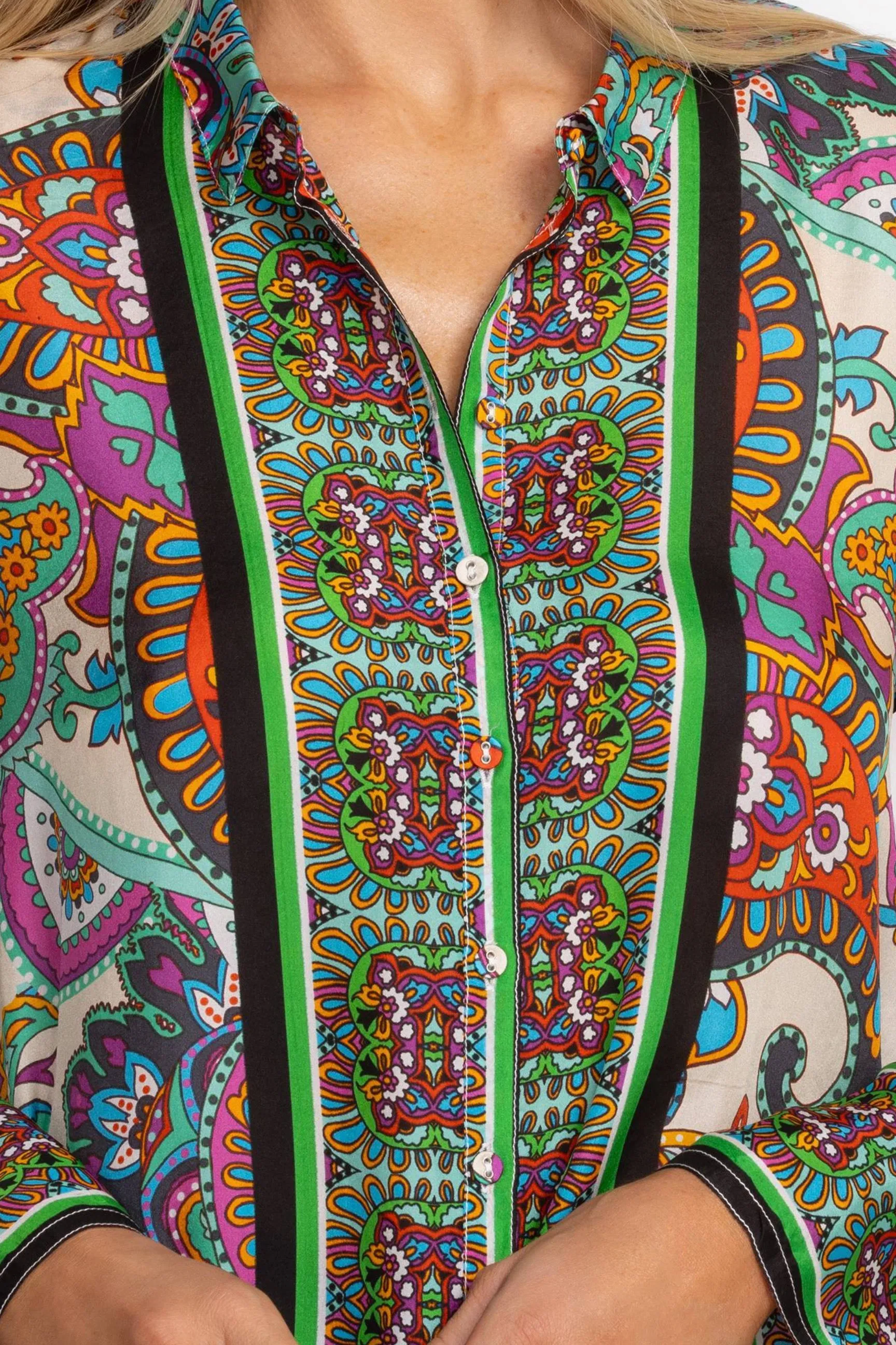 Johnny Was Delia Silk Tunic Top R25624 Plus Size