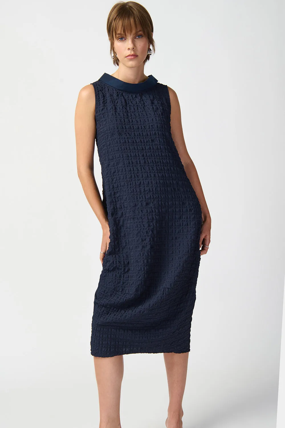Joseph Ribkoff Textured Woven Sleeveless Cocoon Dress Jr241204