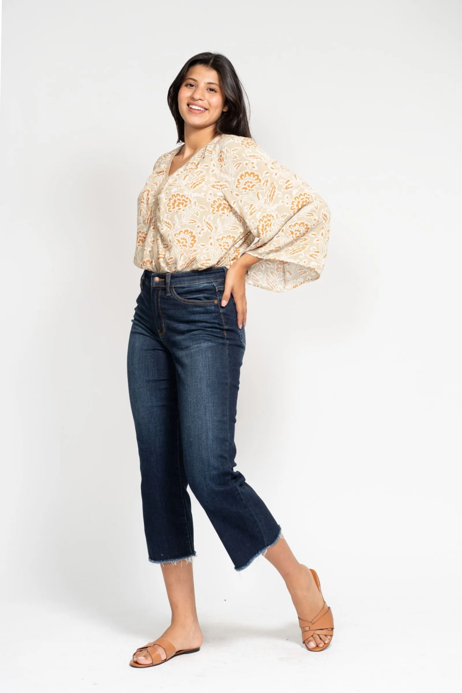 Judy Blue Dark Wash Wide Leg Crop