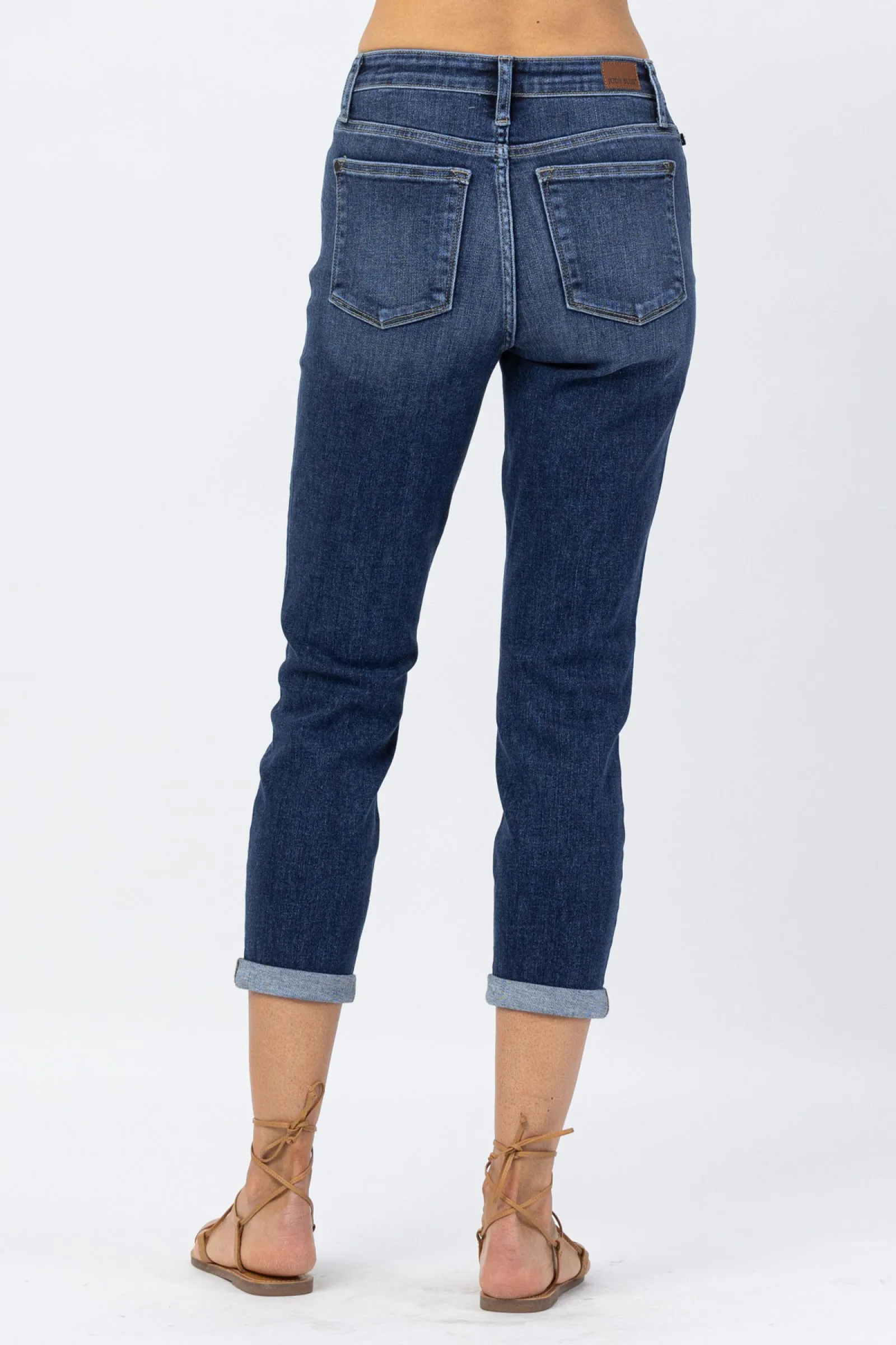 Judy Blue || Michelle Hi Rise Cuffed Slim Fit Crop
