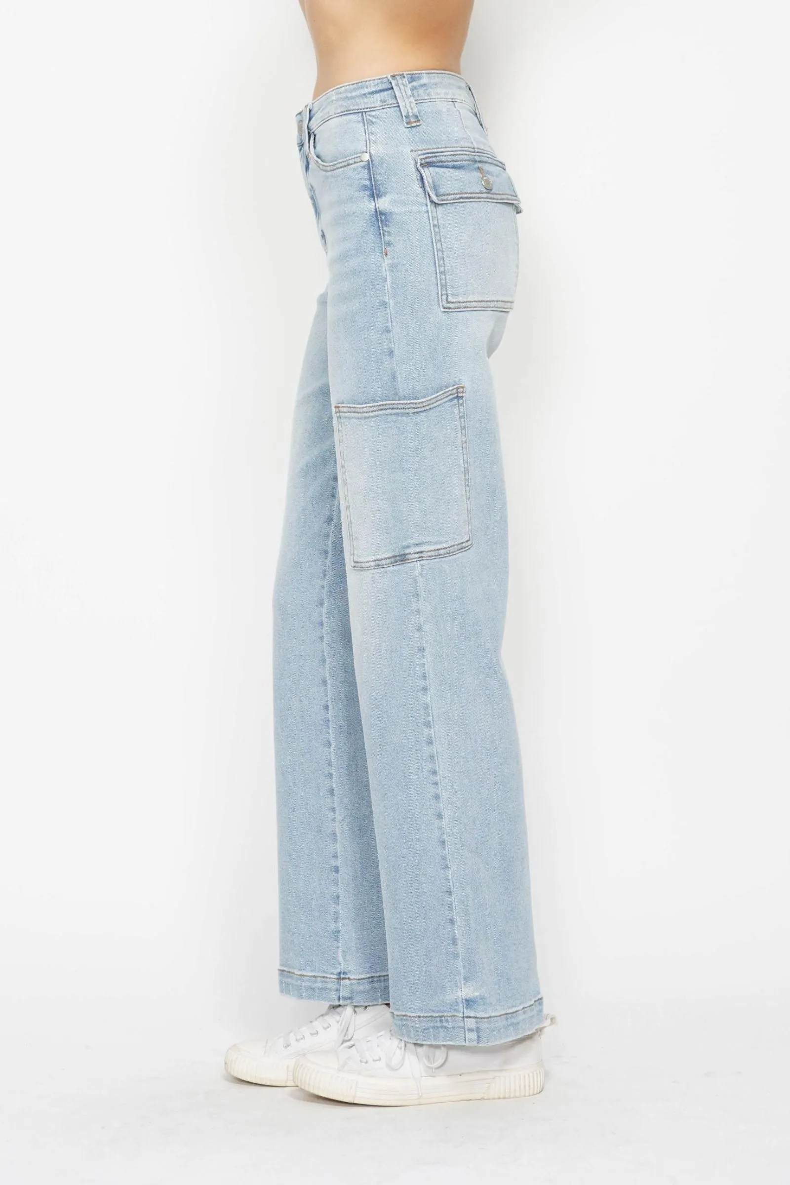 Judy Blue Plus Size High Rise Cargo Wide Leg Jeans