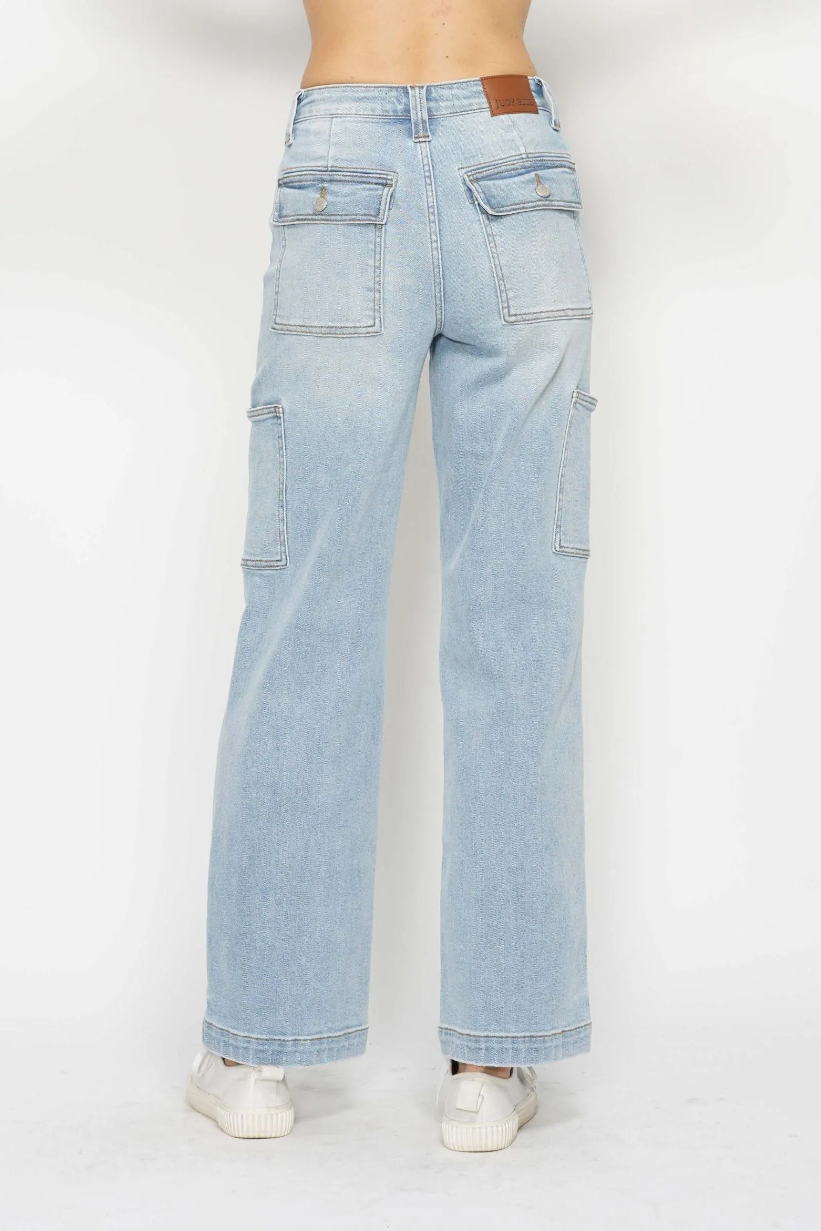 Judy Blue Plus Size High Rise Cargo Wide Leg Jeans