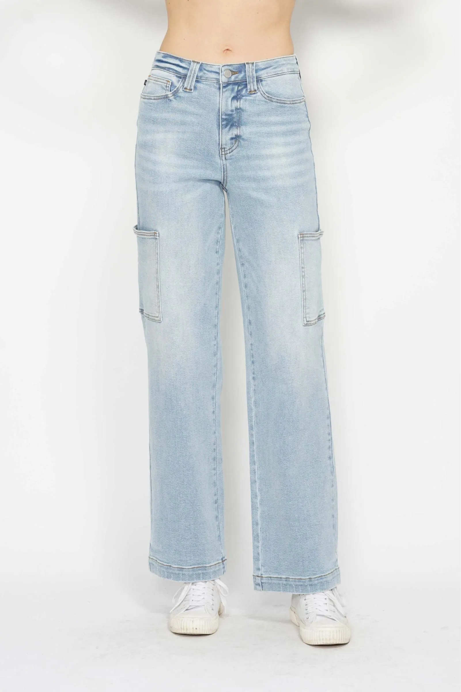 Judy Blue Plus Size High Rise Cargo Wide Leg Jeans