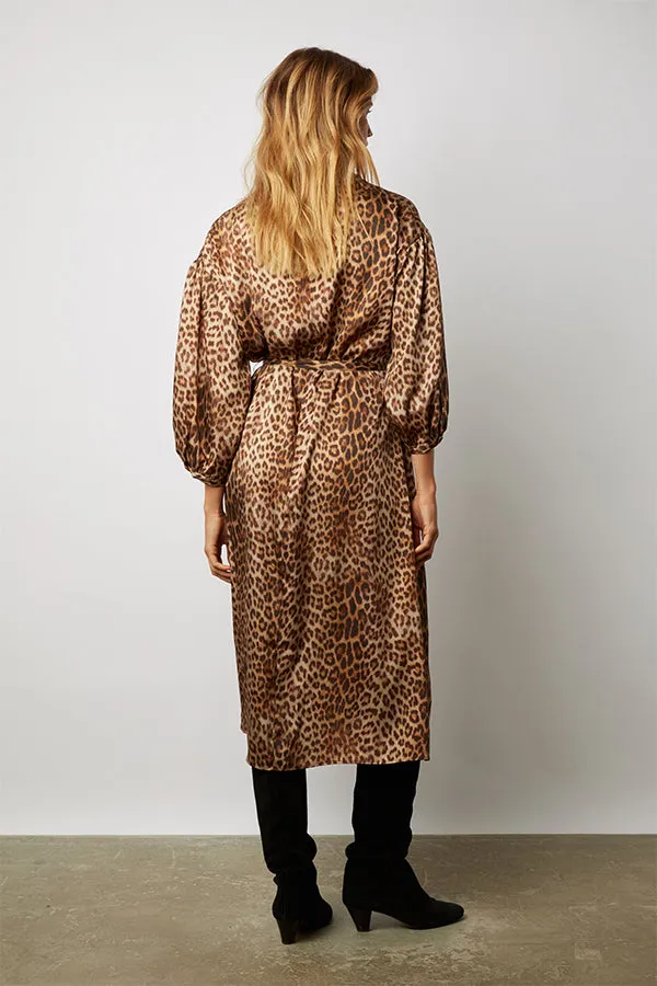 JULIAN LEOPARD PRINT MAXI DRESS