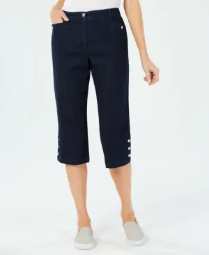 Karen Scott Women's Comfort Waist Denim Capri Pants. 100028164MS Dark Denim 16
