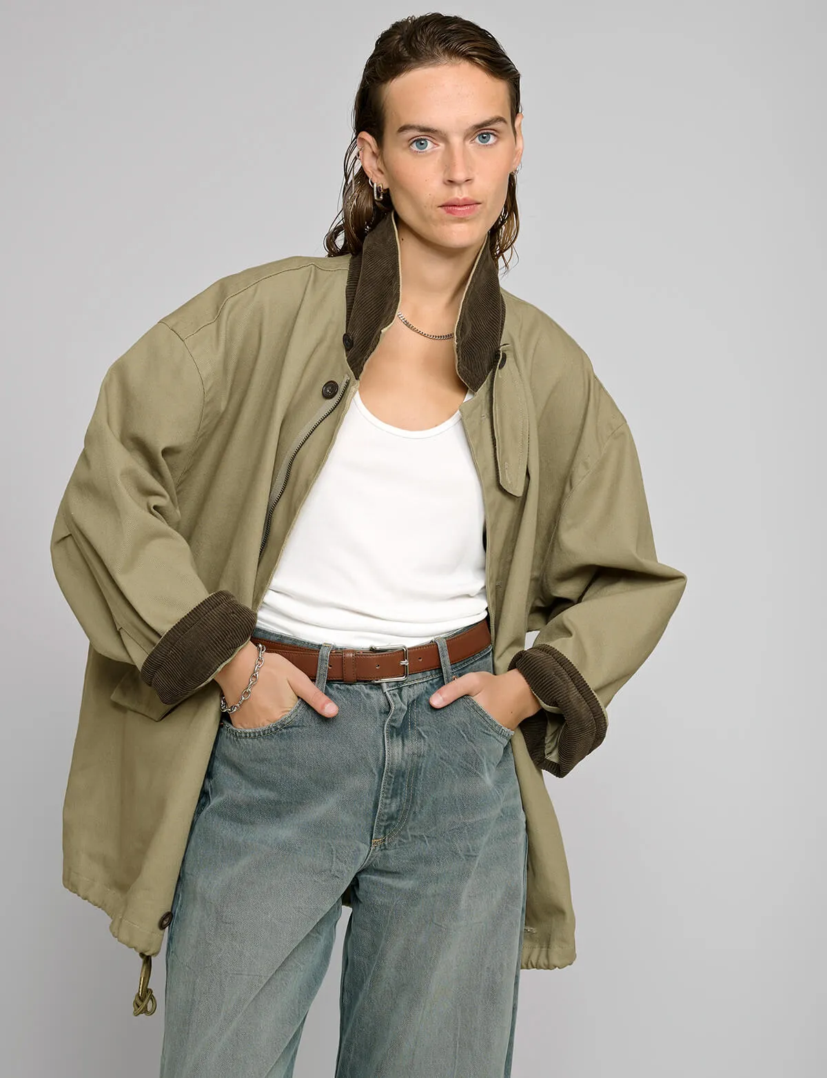 Khaki Corduroy Country Jacket-BESTSELLER